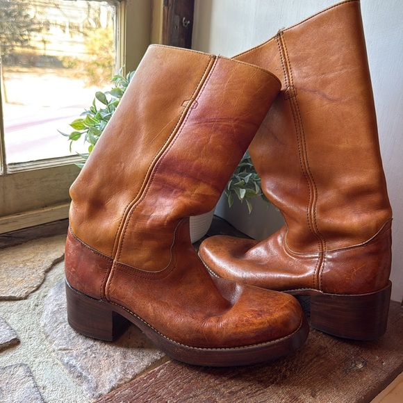 FRYE TRUE VINTAGE BLACK LABEL CAMPUS SUNRISE TALL WESTERN BOOTS - Picture 2 of 13